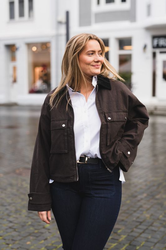 Rivera Canvas Boxy Jacket Brown 
