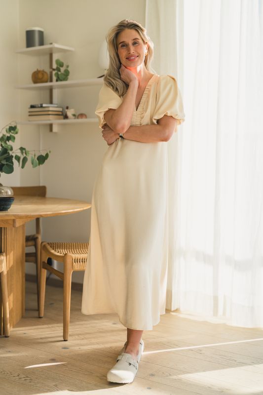 Illana Heavy Sateen Dress Light Yellow 