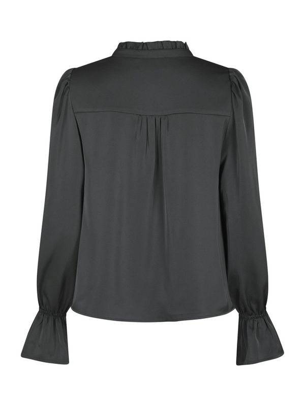 Amara Drapy Satin Blouse Antracit