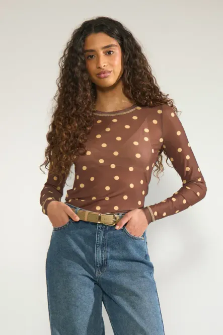 Hovedbilde Nusine Mesh Blouse Sahara Sun 