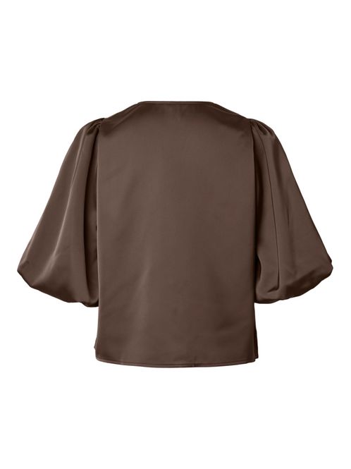 Hovedbilde Pella 2/4 V-Neck Top Chocolate Brown 