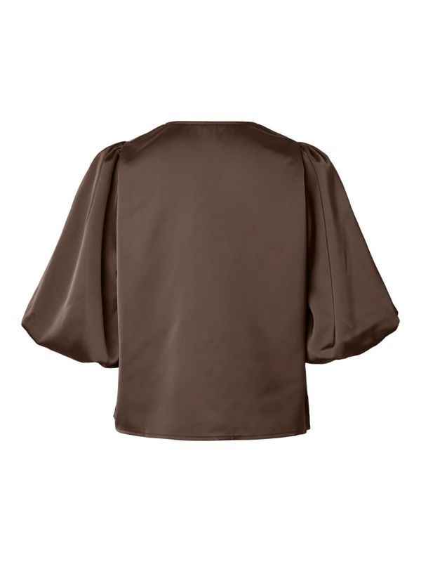 Pella 2/4 V-Neck Top Chocolate Brown 