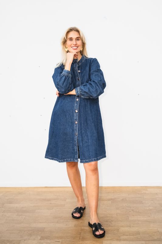 Elena Shirt Dress Mid Blue Wash 
