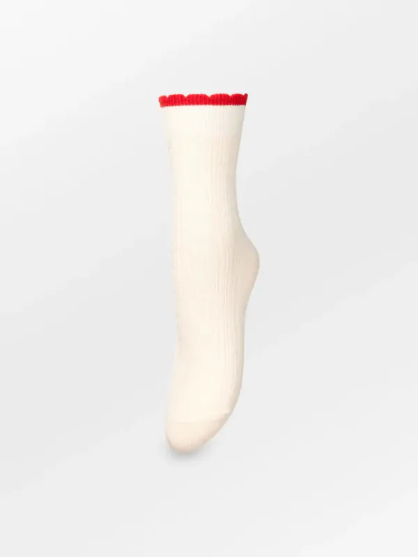 Scallop Sock Birch White 
