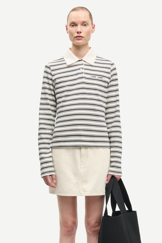 Sadonell LS Polo 15512 Egret Stripe 