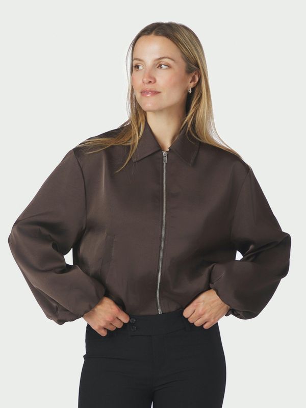 Denielle Heavy Sateen Jacket Dark Brown 