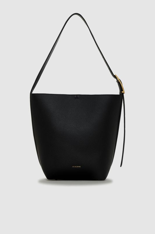 Elly Bucket Bag Grained Leather Black 