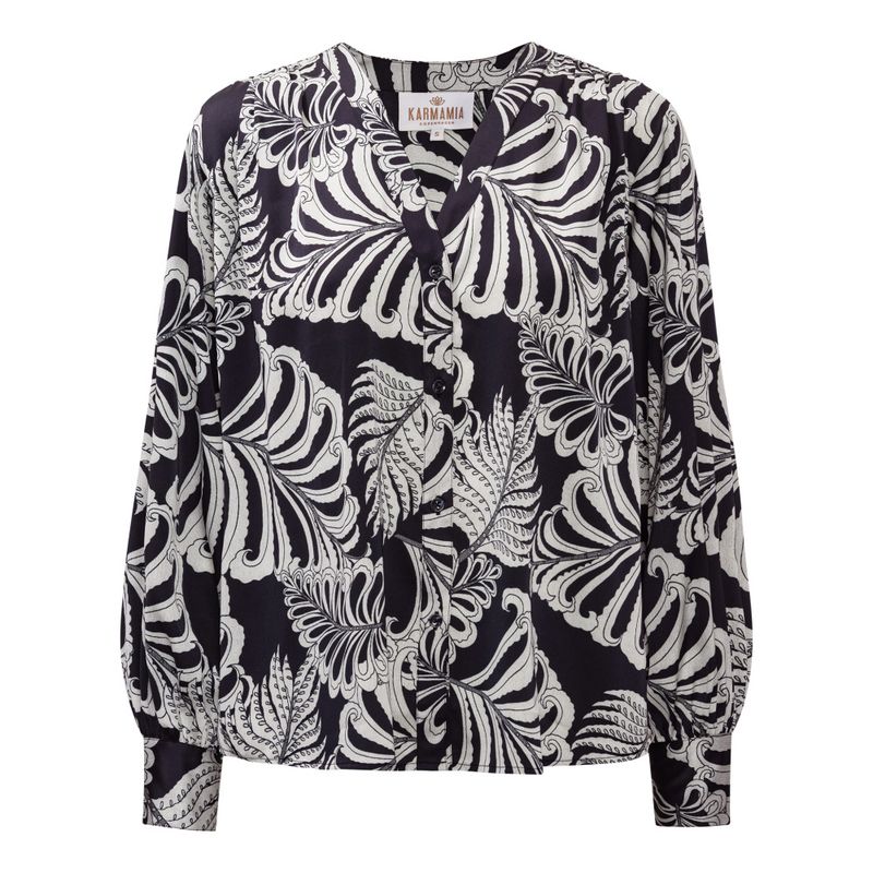 Amelia Shirt Navy Palm 