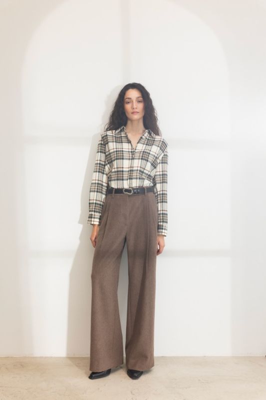 Joan Flannel Shirt Green Check 