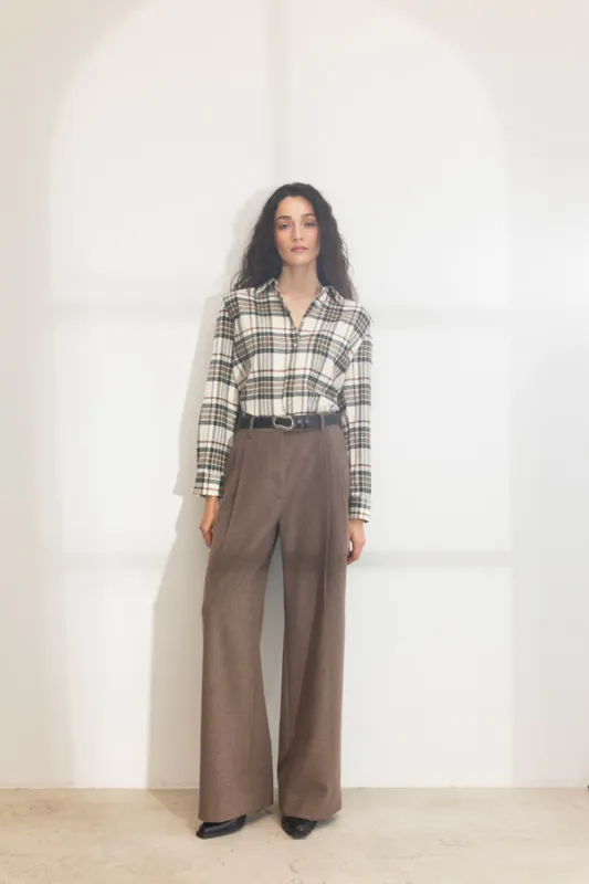 Joan Flannel Shirt Green Check 