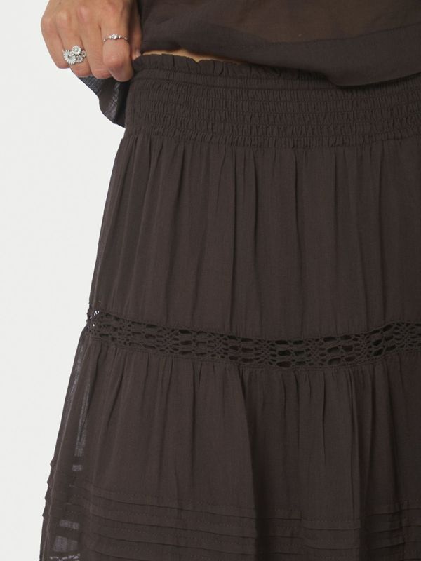 Felicia S Voile Skirt Dark Brown 