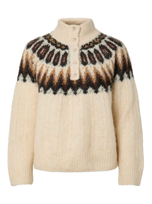 Hovedbilde Domina LS Wool Blend Knit Pullover Wood Ash W. ...