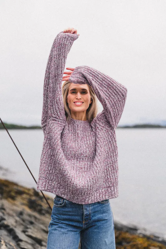 Marled Knit Sweater Purple 