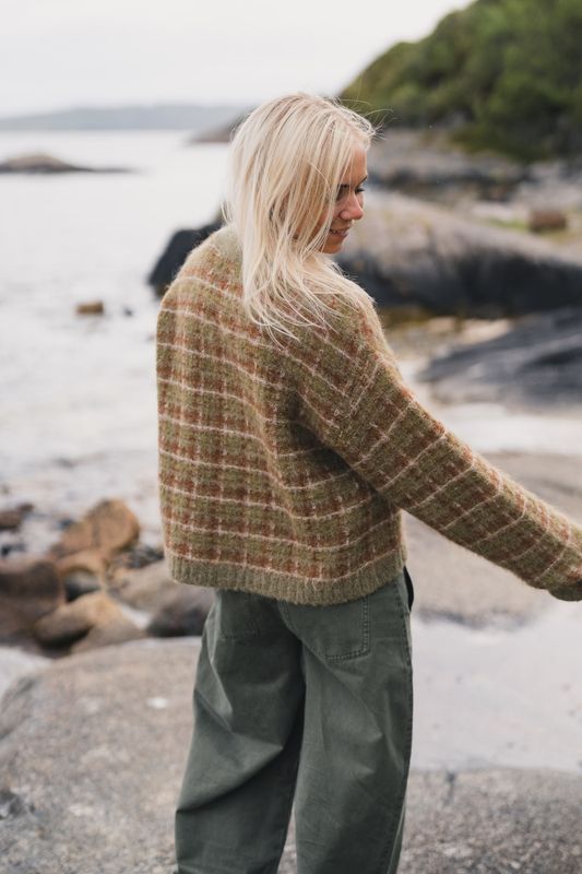 Kate Check Cardigan Green Mix 