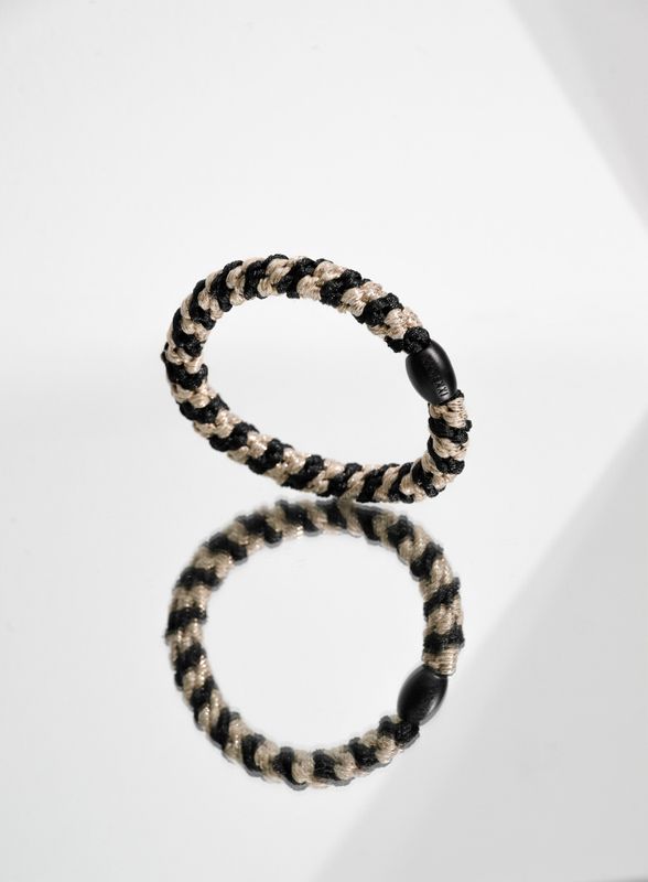 Kknekki Black Beige Glitter Stripe 