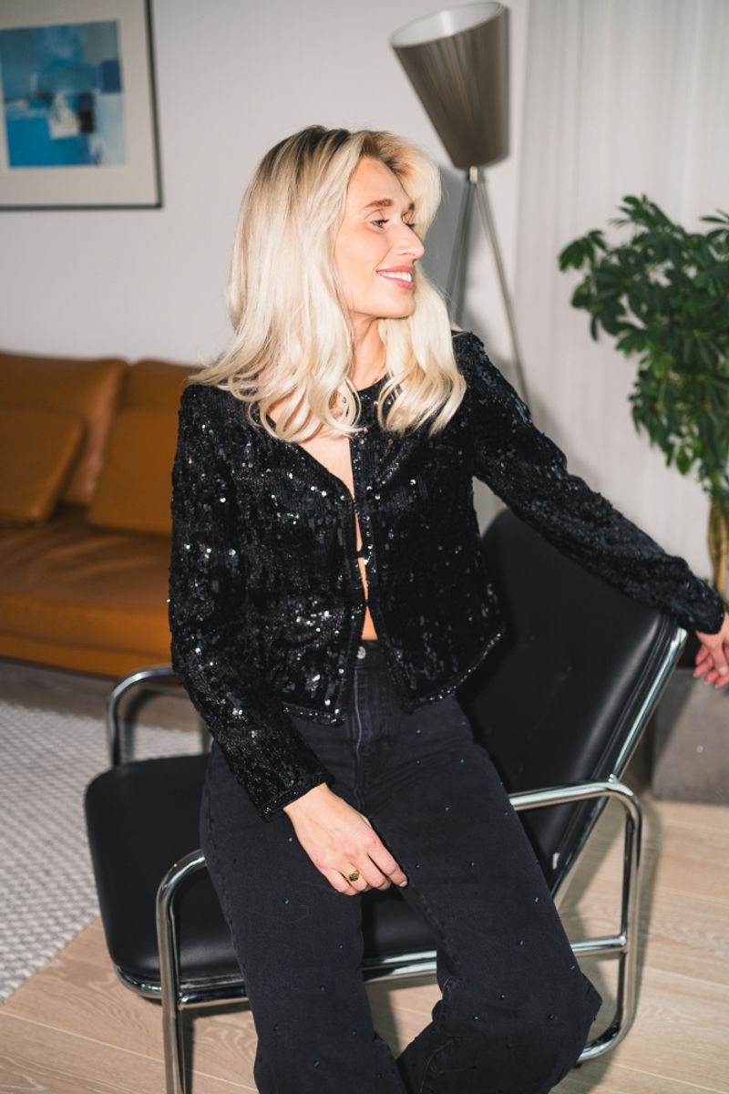 Vela Sequin Jacket Black 