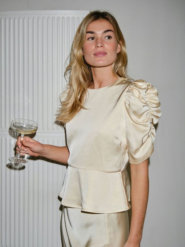 Benua Heavy Sateen Blouse Light Yellow 