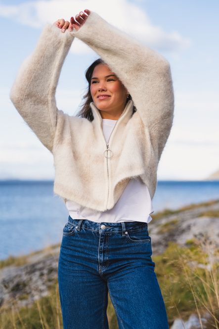 Hovedbilde Tine Light Check Cardigan Light Brown Mix 