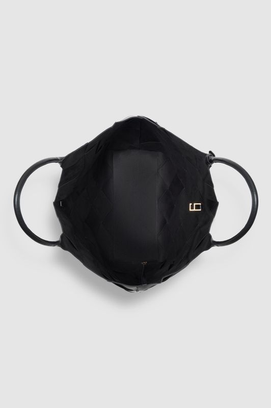 Lili Tote Braided Leather Black 