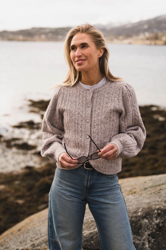 Koteas Cable Knit Cardigan Beige Melange 