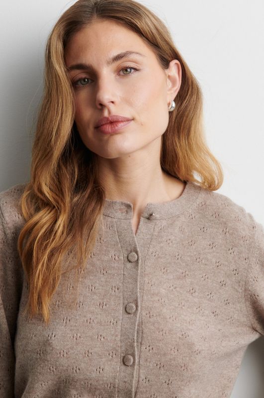 Amala Knit Cardigan Mid Brown Melange 