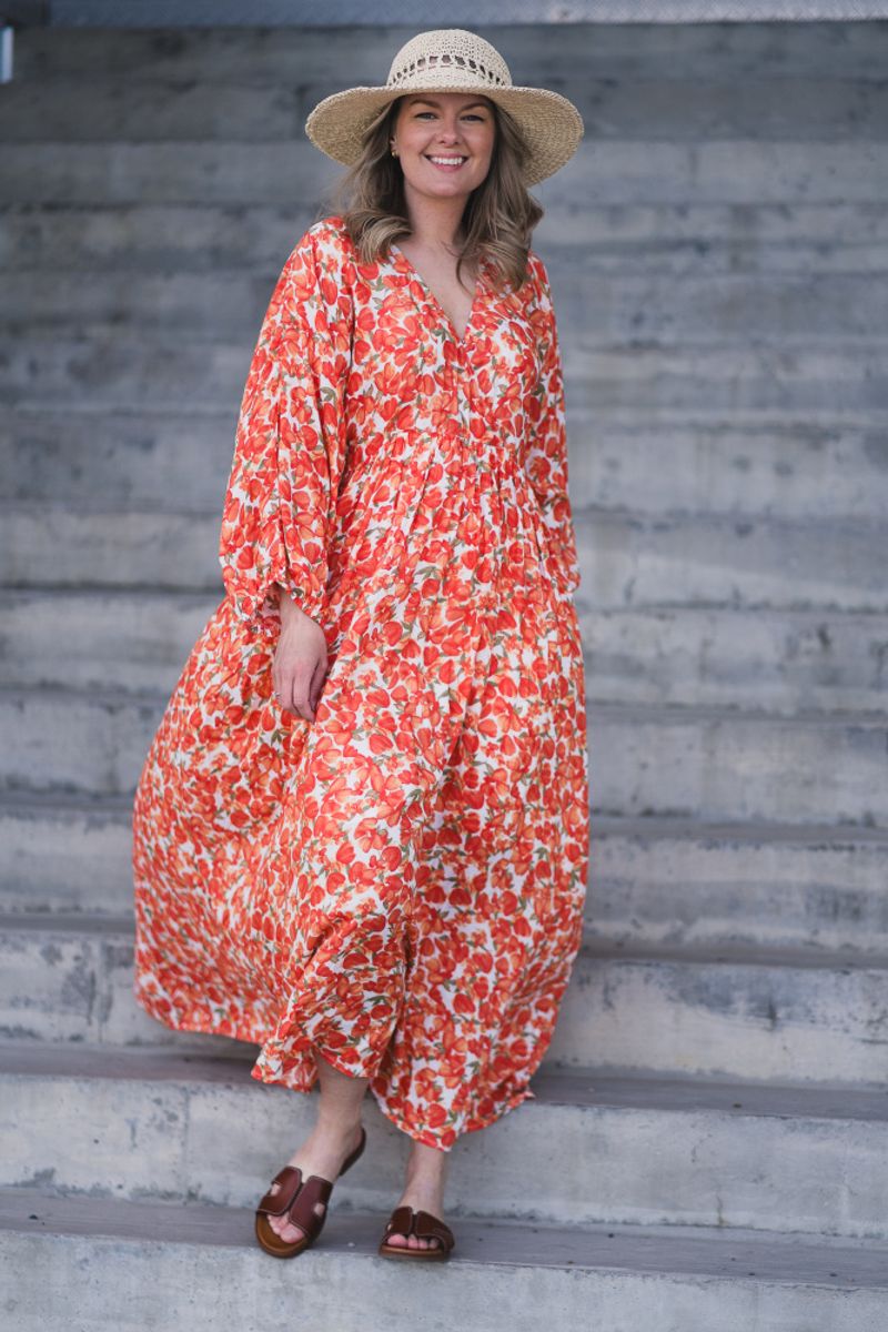 Pietra 3/4 Dress Aop Tigerlily Flower 