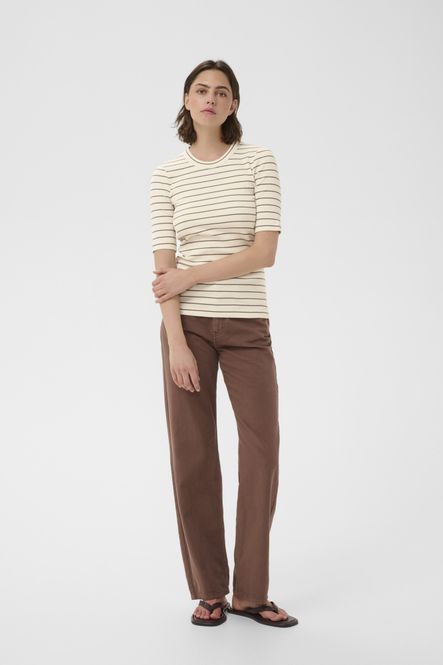 Hovedbilde Dagna Striped T-Shirt Vanilla/Coffee Quartz ...