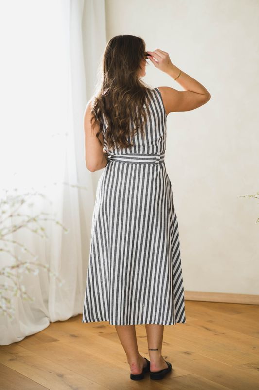 Inez Dress Navy Stripe 