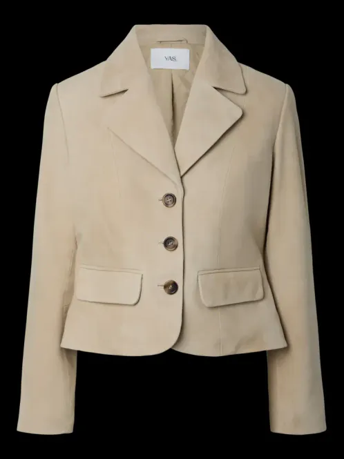 Hovedbilde Thela Suede Leather Short Jacket Pale Khaki 