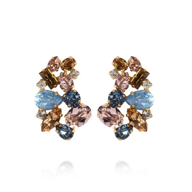 Hovedbilde Isolina Earrings Gold Smoked Blue Combo 