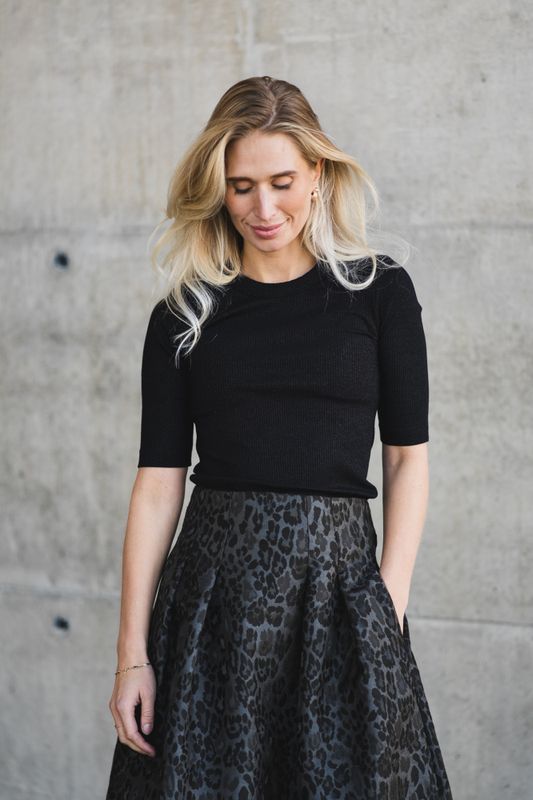 Dagna Lurex T-Shirt Black Glitter 
