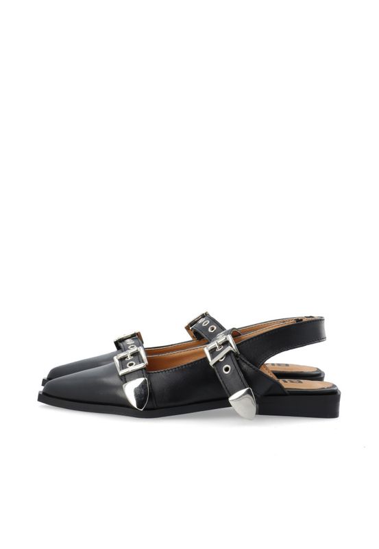 Victoria Slingback Buckle Smooth Leather Black 
