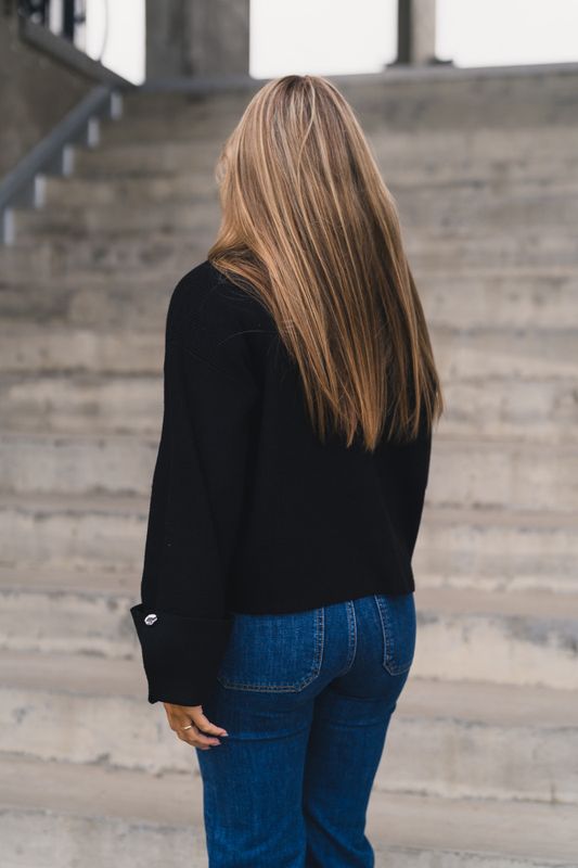 Atari Rib Cardigan Black 