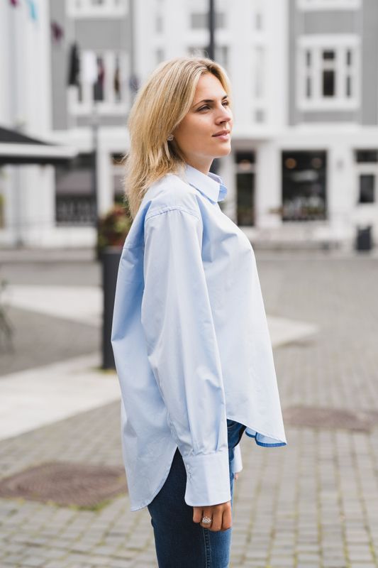 Caryn Poplin Celeste Light Blue 