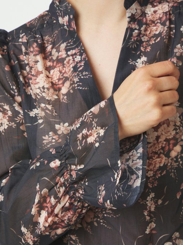 Amara Garden Flower Blouse Dark Navy 