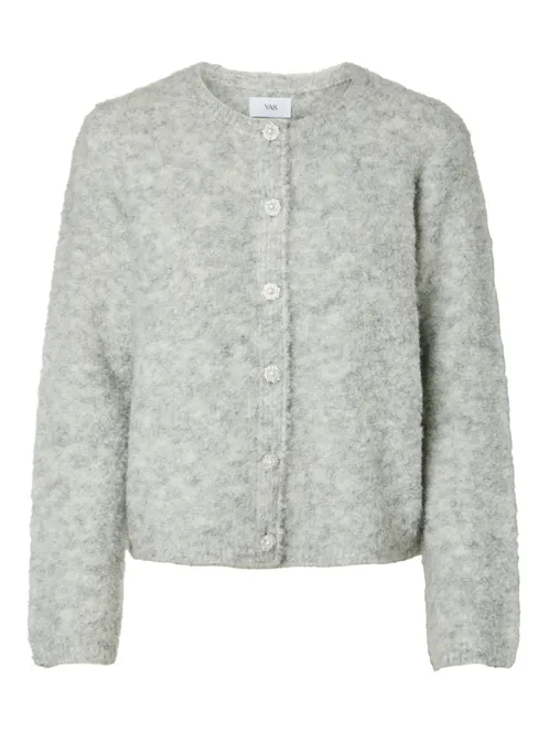 Hovedbilde Plyra LS Knit Cardigan Light Grey Melange 
