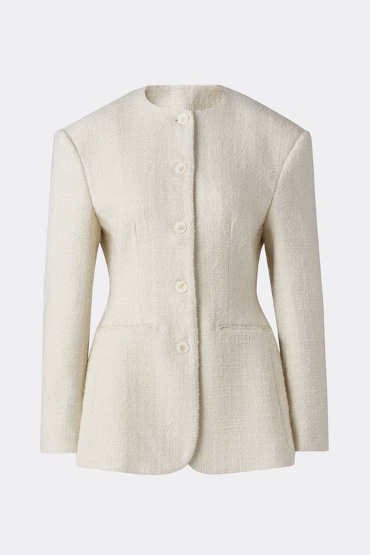 Carol Fitted Boucle Blazer Vanilla 