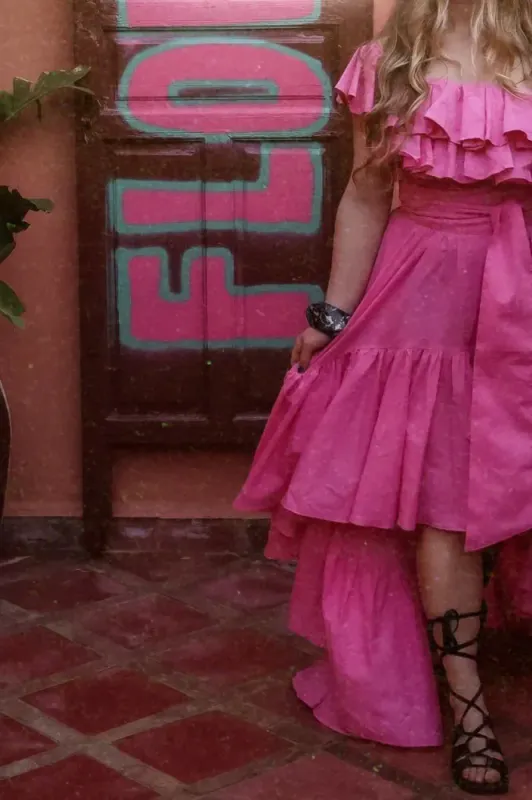 Senorita Cotton Dress Pink