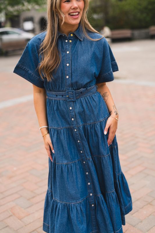 Denim Shirt Dress French Blue 