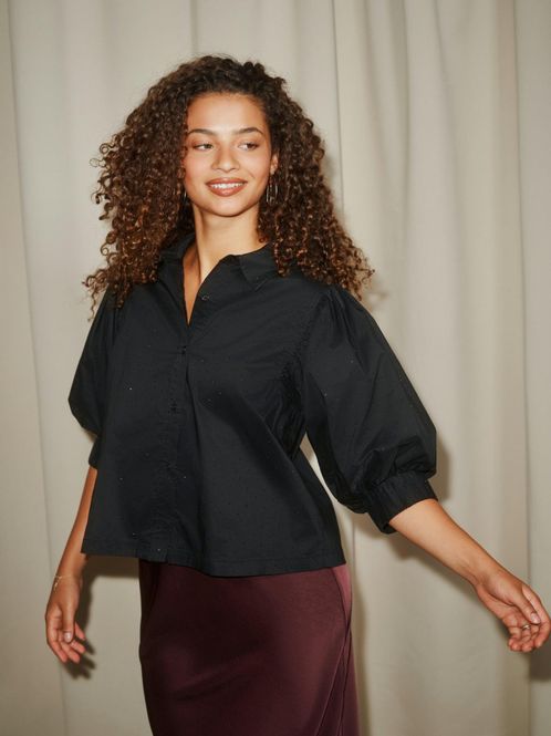 Hovedbilde Etta Poplin Bedazz Shirt Black 
