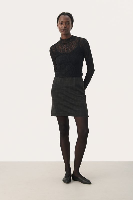 Corinne Skirt Grey Check 