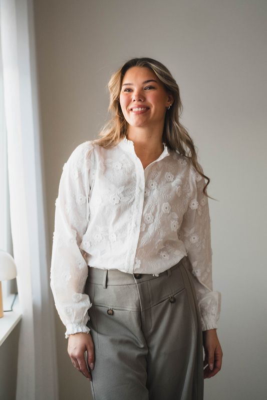 Oda Deco Emb Shirt White 