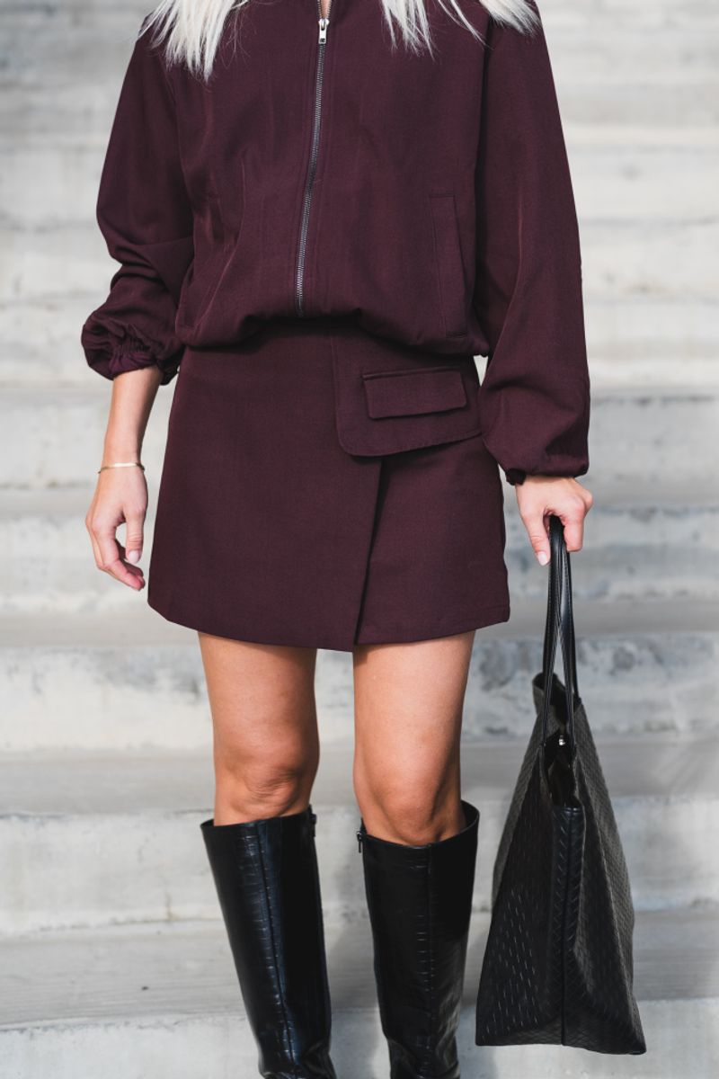 Luna Pocket Skirt Winered 