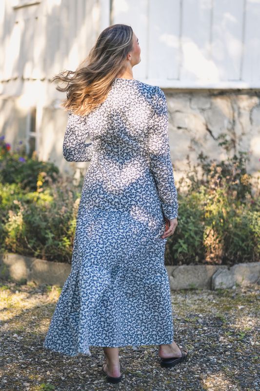 Dora Dress Navy Rosehip Print 