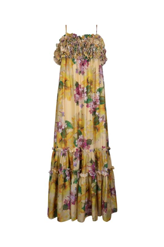 Organza Strap Dress Sunflower 
