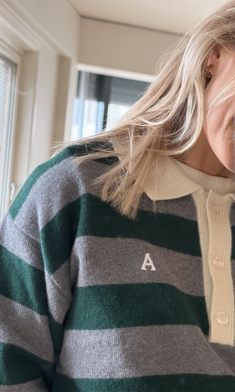 Leigh Stripe Dark Grey/Ivy Green 