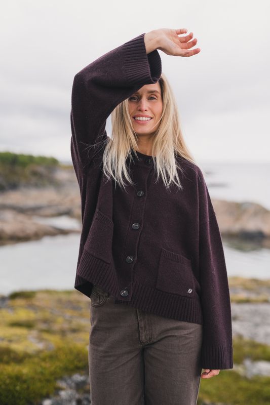 Julia Wide Cardigan Burgundy 
