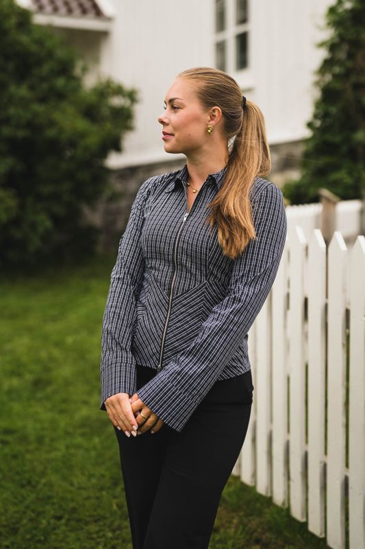 Cathy Zip Shirt Black 