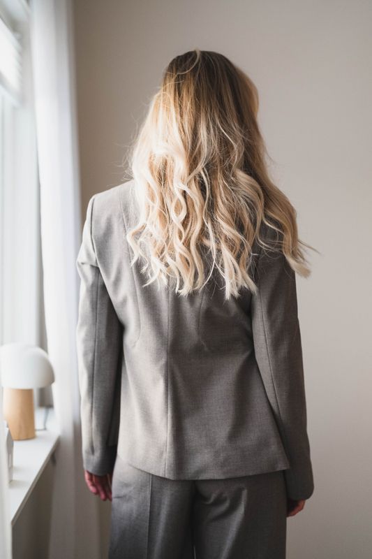 Adrienna Single-Breasted Blazer Brown Melange 