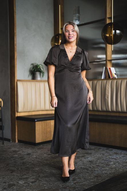 Hovedbilde Illana Heavy Sateen Dress Dark Brown 